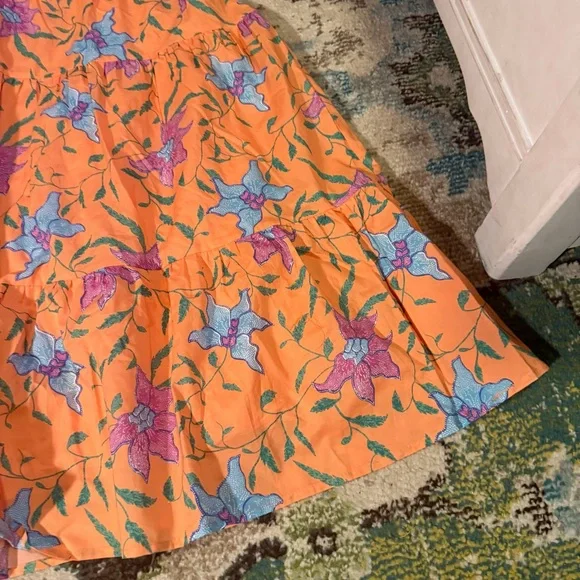 open lace back dress Orange Multi Floral Cisco Maxi Dress main image 0